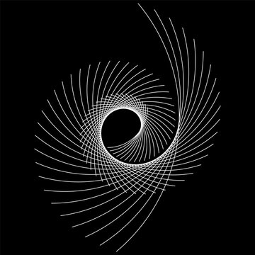 Abstract geometric spiral element with intersecting lines