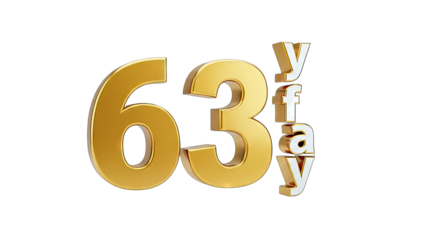 Golden 63rd Anniversary Celebration on White Background