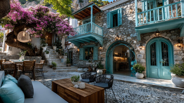 Greek Architecture Details Greece Small Village Greek Town Traditional houses of Chora capital of Samothraki 