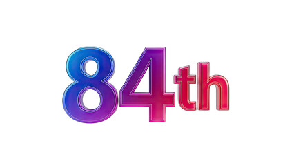 84th Anniversary Celebration - Gradient Numbers on White
