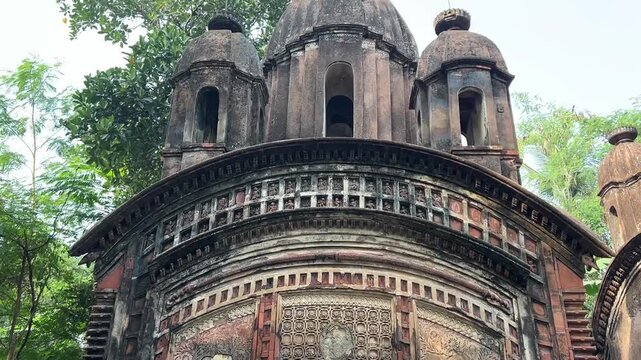 Top of the ruin temple at Narajole Palace, Midnapore, India