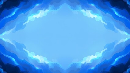 Blue Abstract Background with Wavy Edges.