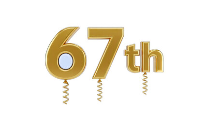 Golden 67th Anniversary Balloons - Celebration