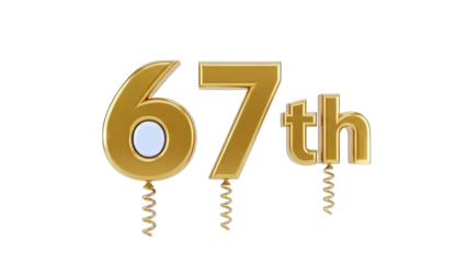 Golden 67th Anniversary Balloons - Celebration
