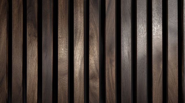Natural wood panels wall texture vertical brown wooden slat background - Powered by Adobe