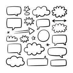 Obraz premium High-end hand-drawn doodle elements designed for modern branding, confident sketch lines with smooth rhythm,