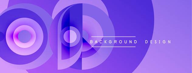 Naklejka premium Abstract purple design features overlapping circles, creating dynamic visual effect. Modern background suitable for various projects.
