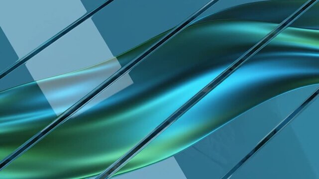 Rippling metallic surface with reflective parallel lines