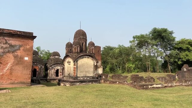 View of ruins of old temple at Pathra, Midnapore, India