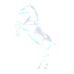 ガラスの馬 馬 3DCG レンダリング画像 ガラス

