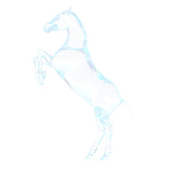 ガラスの馬 馬 3DCG レンダリング画像 ガラス
