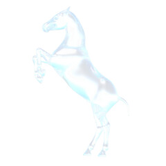 ガラスの馬 馬 3DCG レンダリング画像 ガラス
