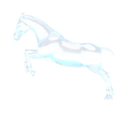 ガラスの馬 馬 3DCG レンダリング画像 ガラス
