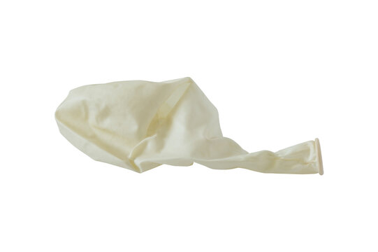 white wrinkled deflated balloon isolated