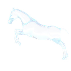 ガラスの馬 馬 3DCG レンダリング画像 ガラス
