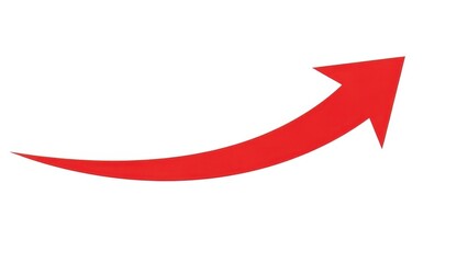 Red arrow pointing upwards indicating growth isolated on transparent background