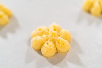 Lemon Spritz Cookie Sandwich with Cranberry Buttercream