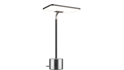 Modern adjustable floor lamp with sleek silver base and rectangular shade