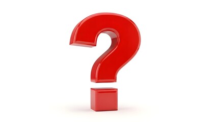 A large red question mark on a white background