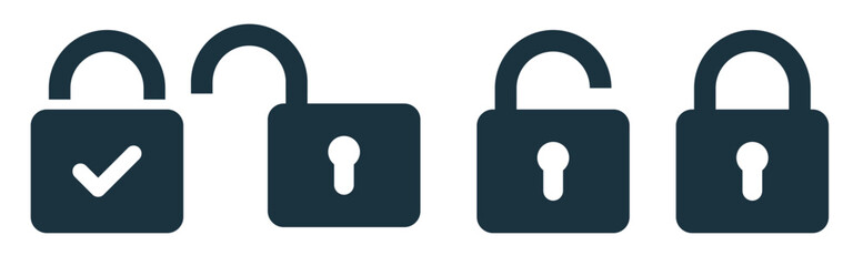 lock and key icon set  © Yibms