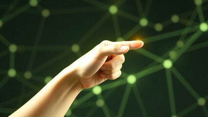 hand pushing a touch screen interface