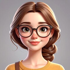 Smiling girl with glasses and braid