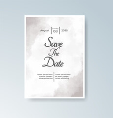Wedding invitation with abstract watercolor background