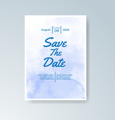 Wedding invitation with abstract watercolor background