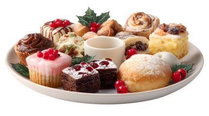Assorted Holiday Pastries, isolated on transparent background