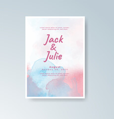 Obraz premium Wedding invitation with abstract watercolor background