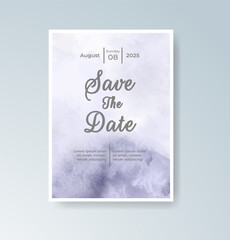 Wedding invitation with abstract watercolor background