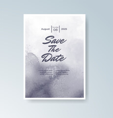 Wedding invitation with abstract watercolor background