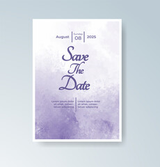 Wedding invitation with abstract watercolor background