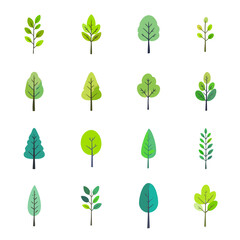 木と草のアイコン　樹木のイラスト　北欧風