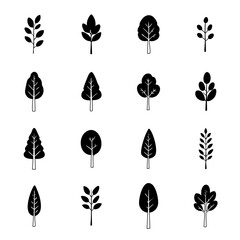 木と草のアイコン　樹木のイラスト　北欧風