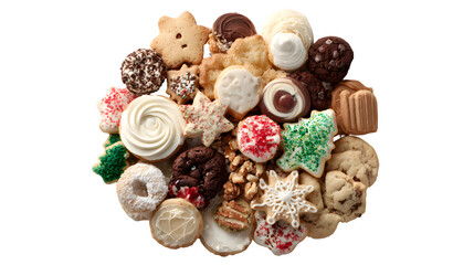 Assorted Holiday Cookies, isolated on transparent background
