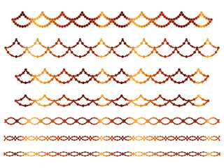 丸、半円ラインうろこ2、9オレンジ