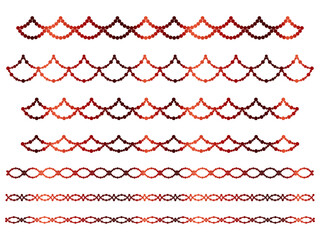 丸、半円ラインうろこ2、10赤