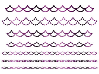 丸、半円ラインうろこ2、13紫