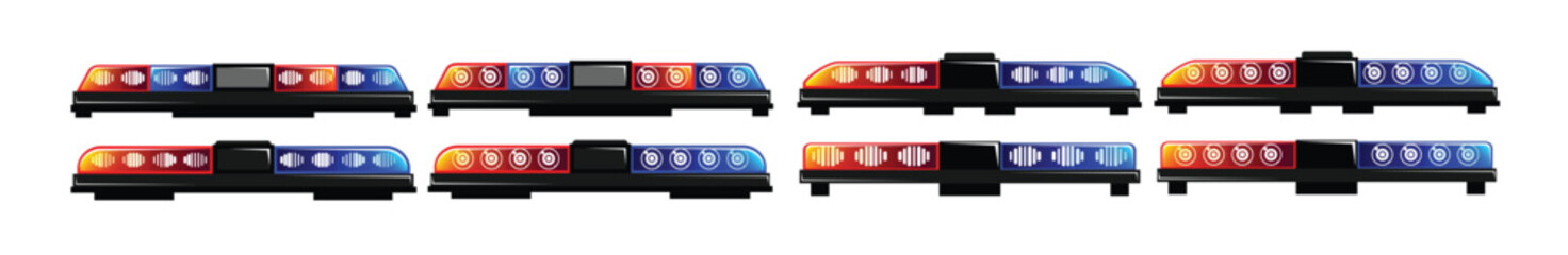 Long Police Lights Vector