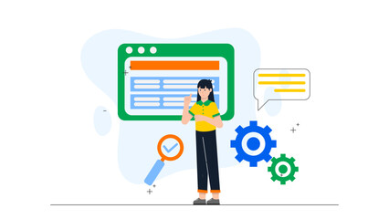 Accessibility Team Testing Website Compliance. Flat Vector Business Illustration