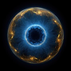 Abstract illustration of a celestial object with swirling cosmic energy