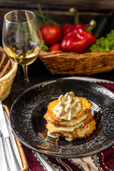 Traditional Potato Pancakes With Mushroom Cream Sauce