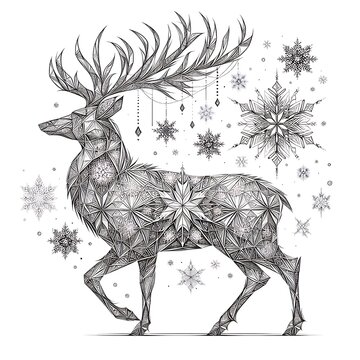vector illustration of a deer