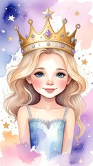 Smiling princess with a crown