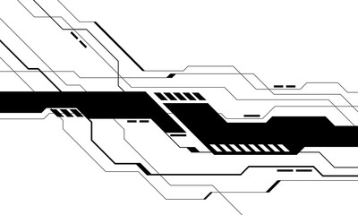 Abstract technology technology futuristic black cyber line on white design modern background vector