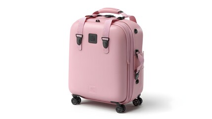 Pink airport travel bag isolated on white background