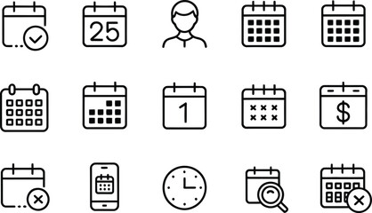 Various calendar and scheduling icons