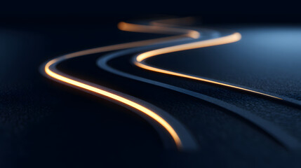 Abstract Path of Light: A luminous path winds gracefully across a textured dark surface, creating a sense of direction, exploration, and the journey ahead.