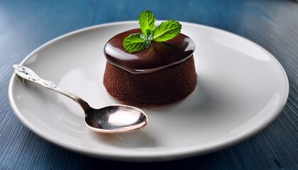 chocolate pudding with mint